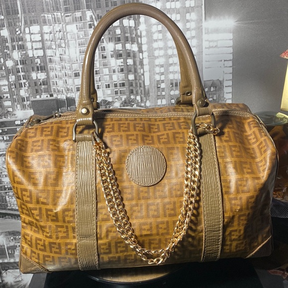 Authentic Fendi Zucca Monogram Boston Bag - Picture 4 of 17